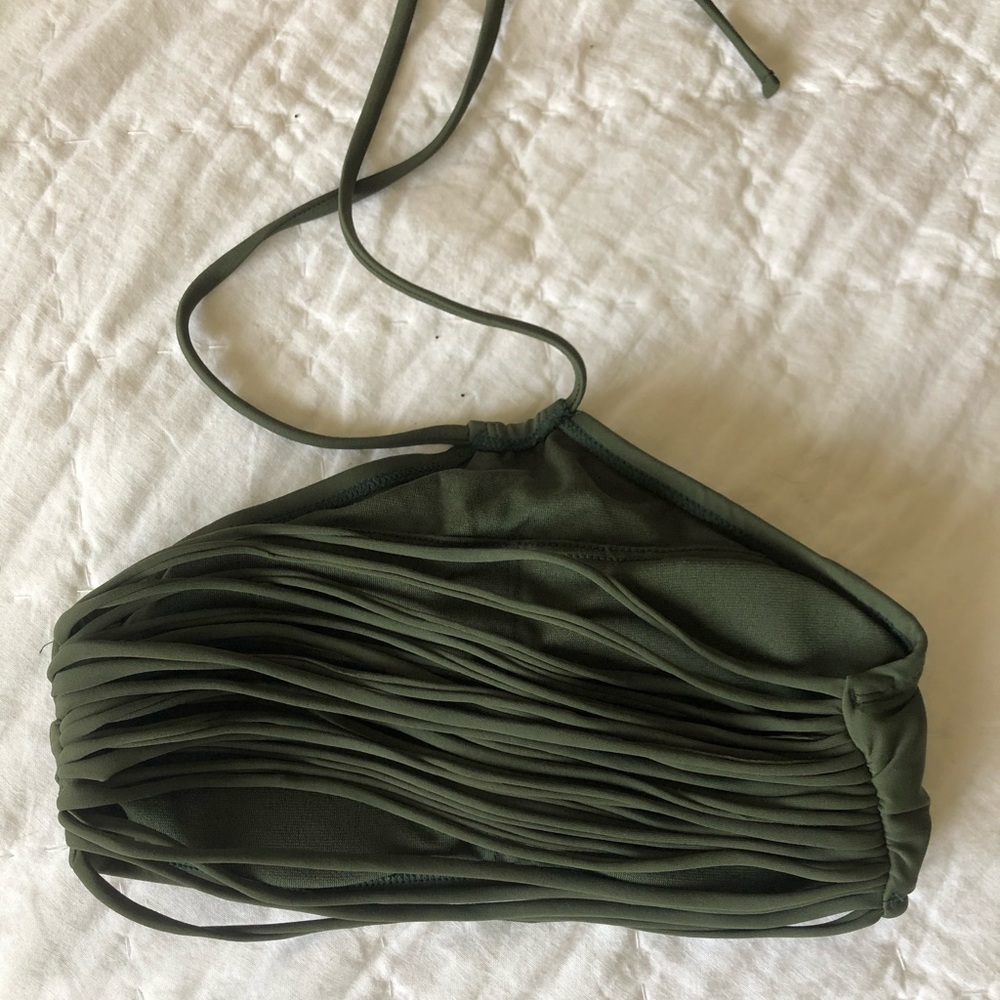 Olive Green Halter Bikini top